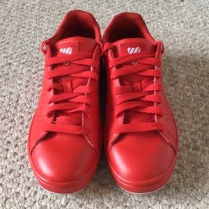 Red and White K-Swiss// Low Tops